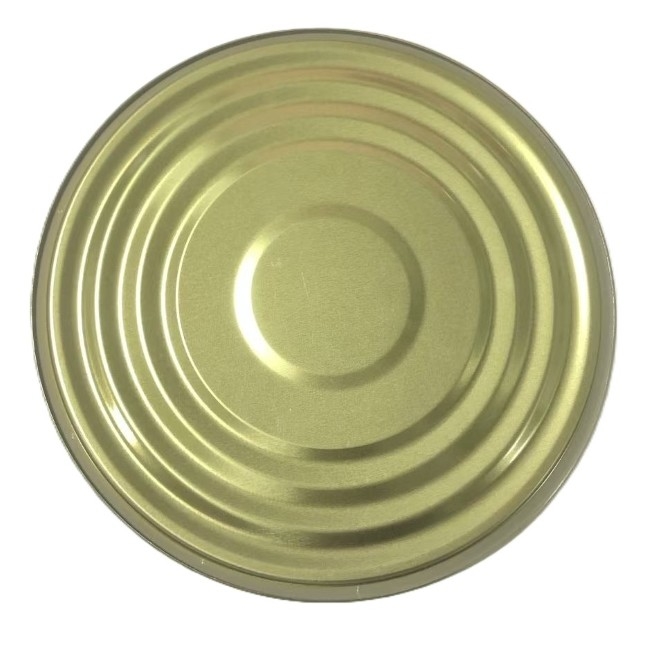 খাদ্য প্যাকেজিং টিনপ্লেট টিন ক্যান ক্যাপ 153mm ব্যাসার্ধ 603D নীচের শেষ গোল্ডেন ল্যাক BPANI